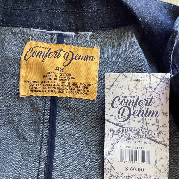 NWT COMFORT DENIM PLUS 4X DARK DENIM VEST RAW DETAILS - Picture 11 of 11